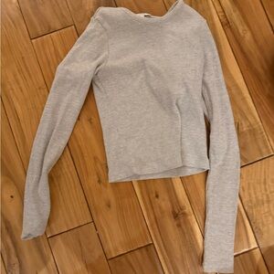 Agolde Light Gray Long Sleeve Top